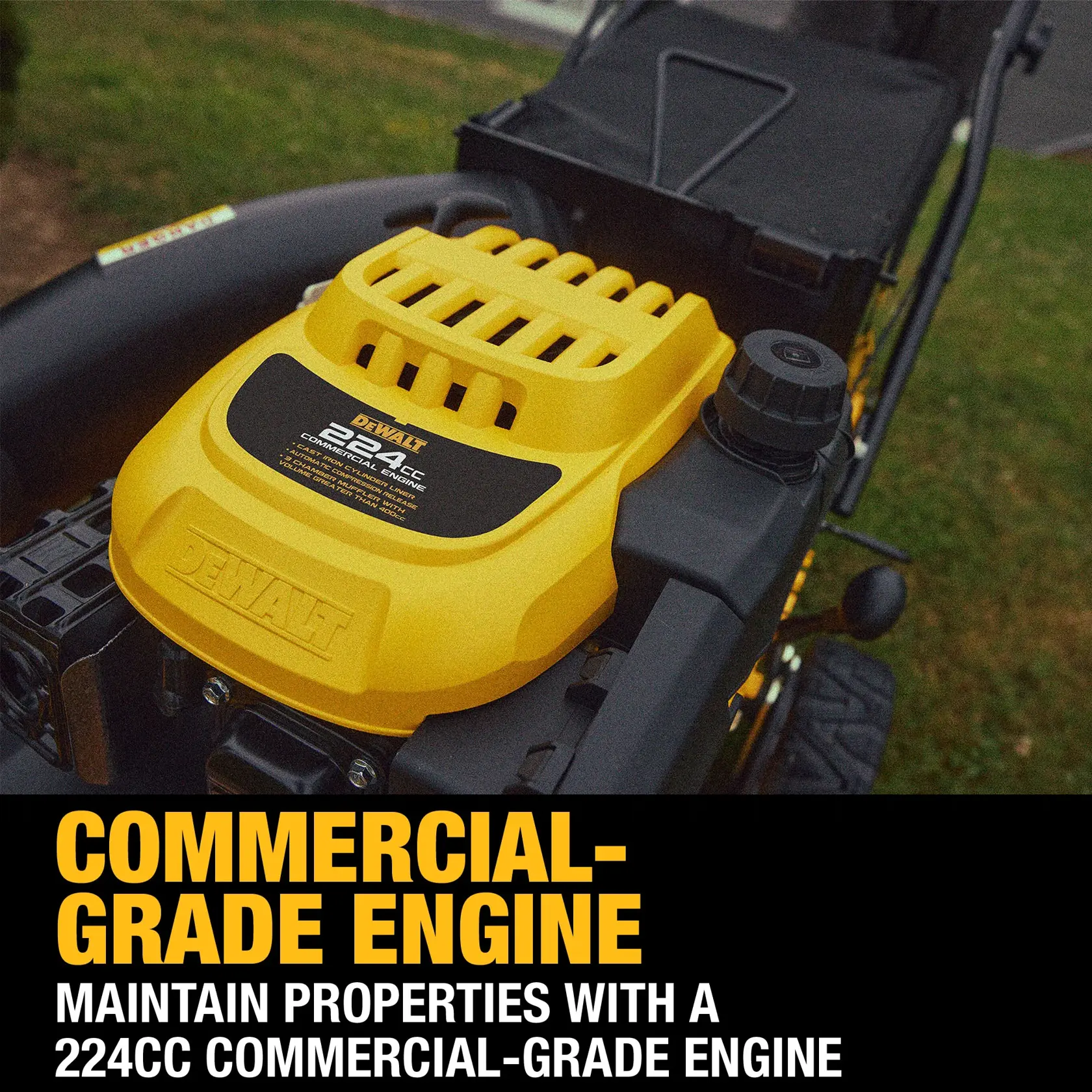 DEWALT® 28-in. 224cc RWD Self-Propelled 3-in-1 Lawn Mower With PowerAdapt™