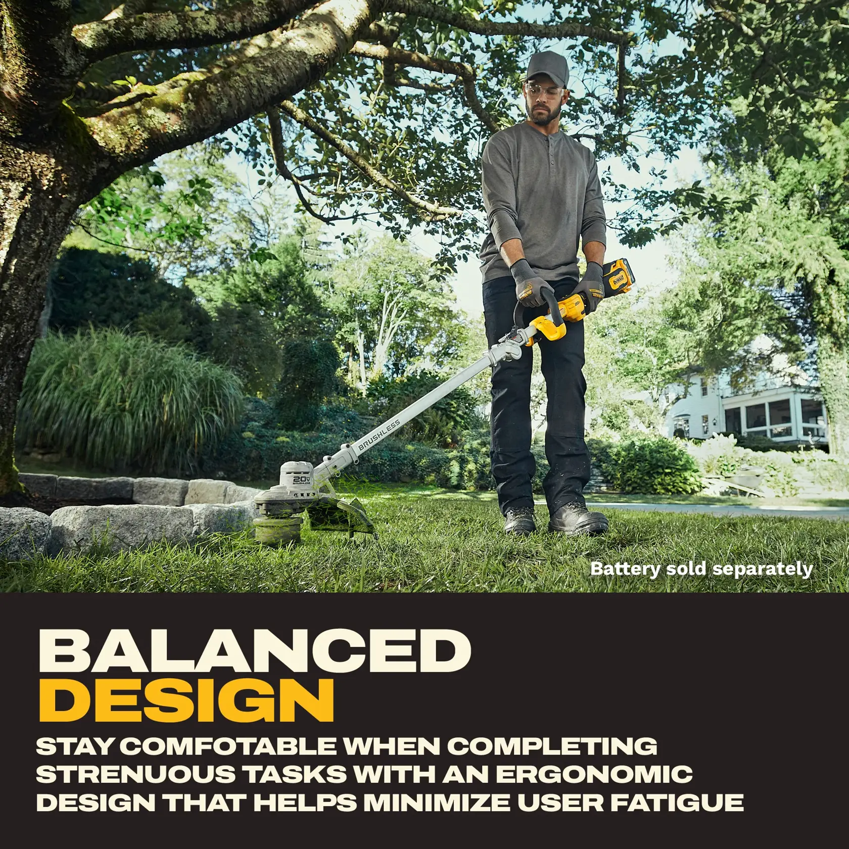 DEWALT® 20V MAX* Brushless Cordless Foldable String Trimmer (Tool Only)