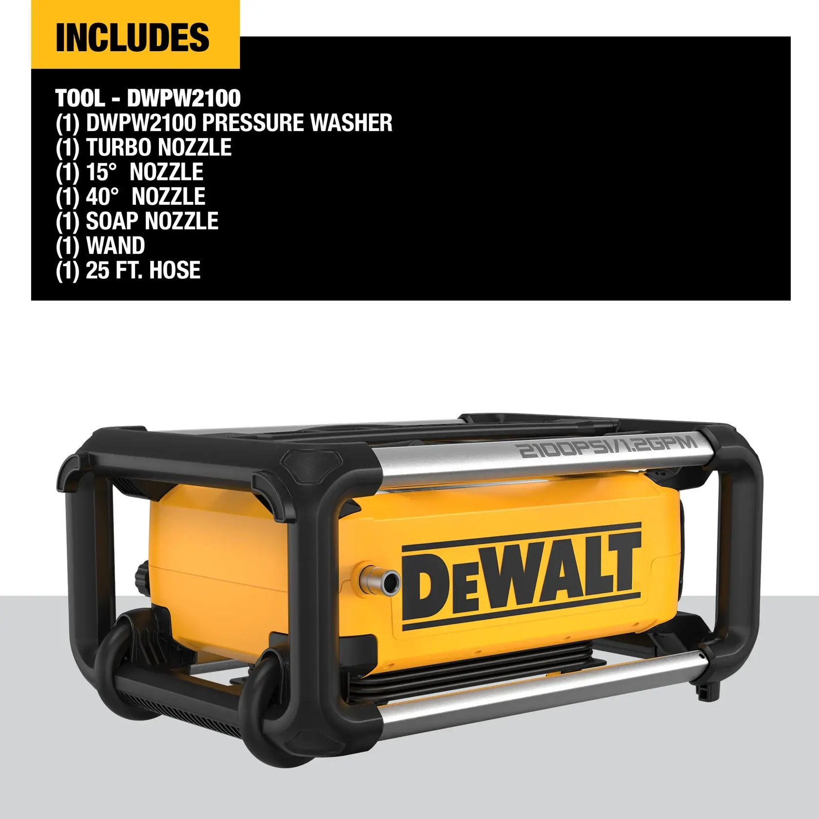 DEWALT® 2100 PSI 1.2 GPM Electric Jobsite Pressure Washer