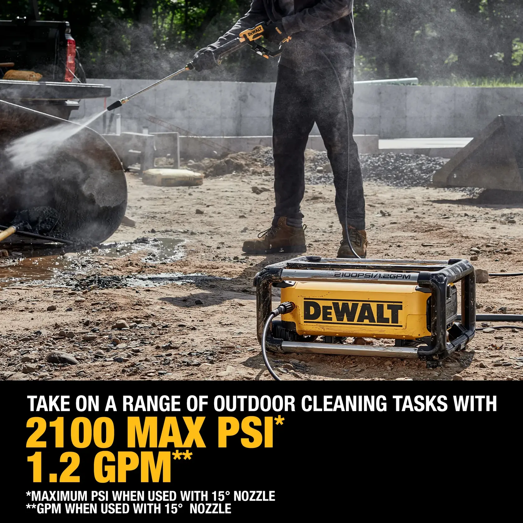 DEWALT® 2100 PSI 1.2 GPM Electric Jobsite Pressure Washer