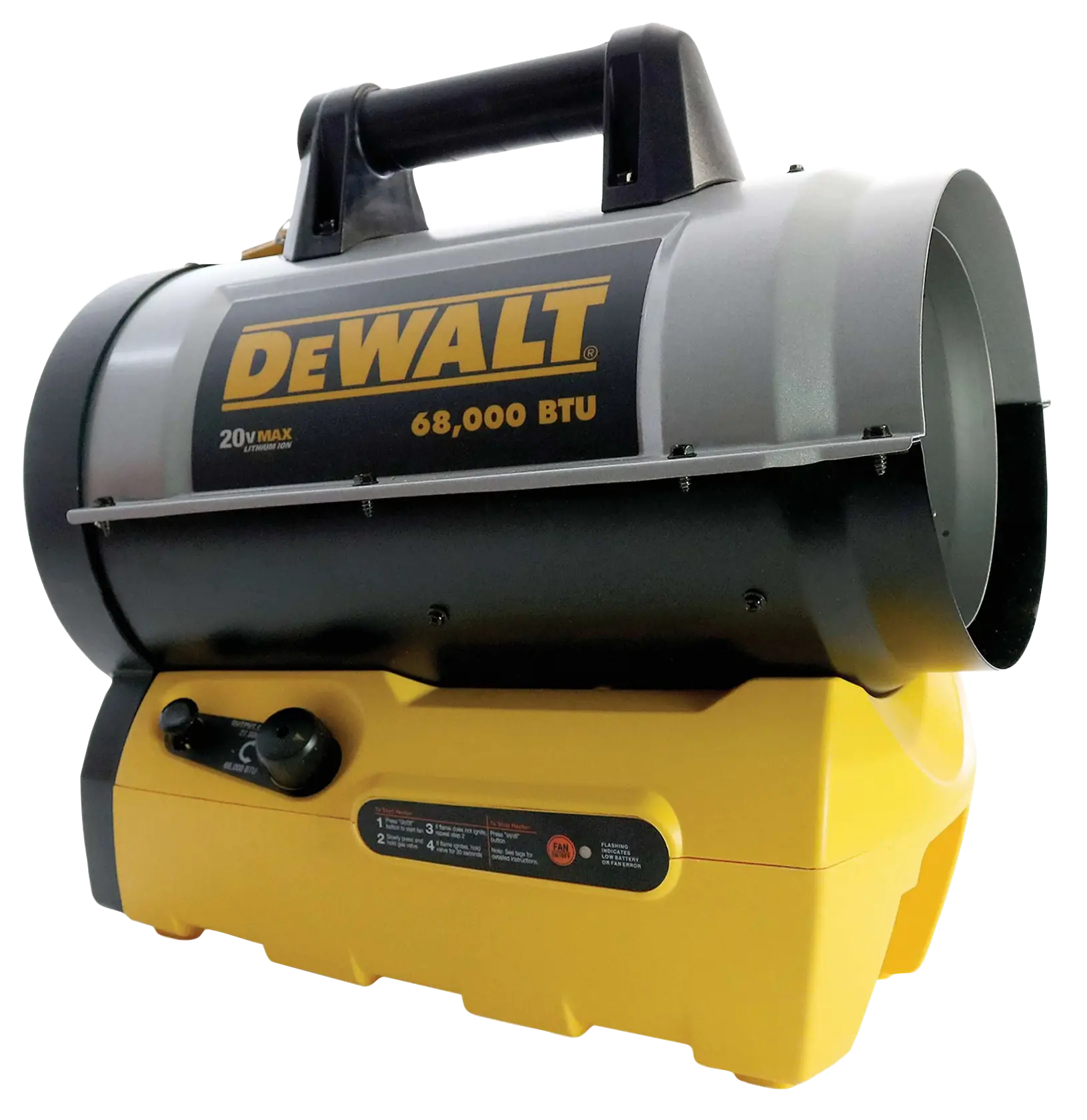 DEWALT® 20V MAX* 70,000 BTU Cordless Forced Air Propane Heater